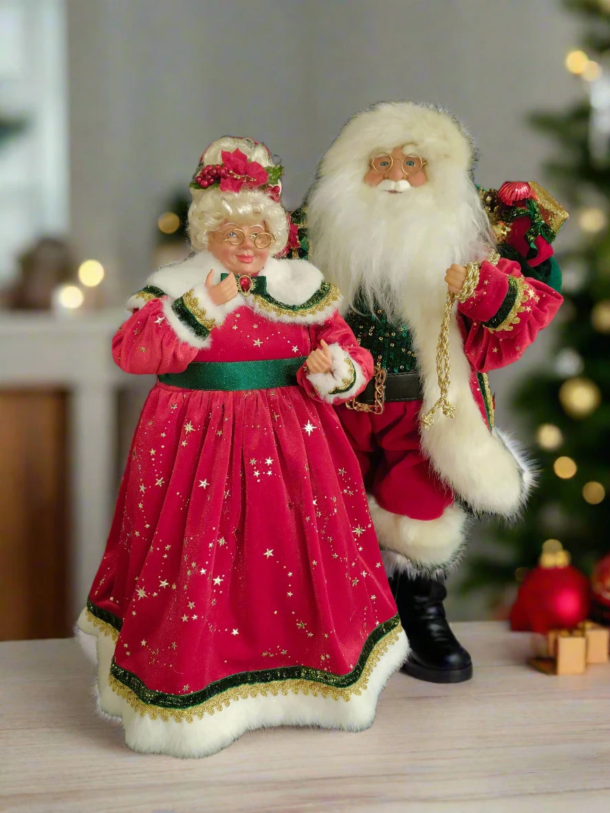 18" Mr & Mrs Santa Claus Set Of 2 3 18" Mr & Mrs Santa Claus Set Of 2