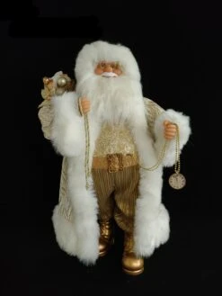 2 FT White & Gold Santa Claus