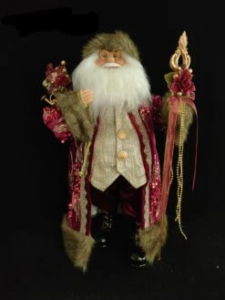 2 FT Burgundy & Gold Santa Claus
