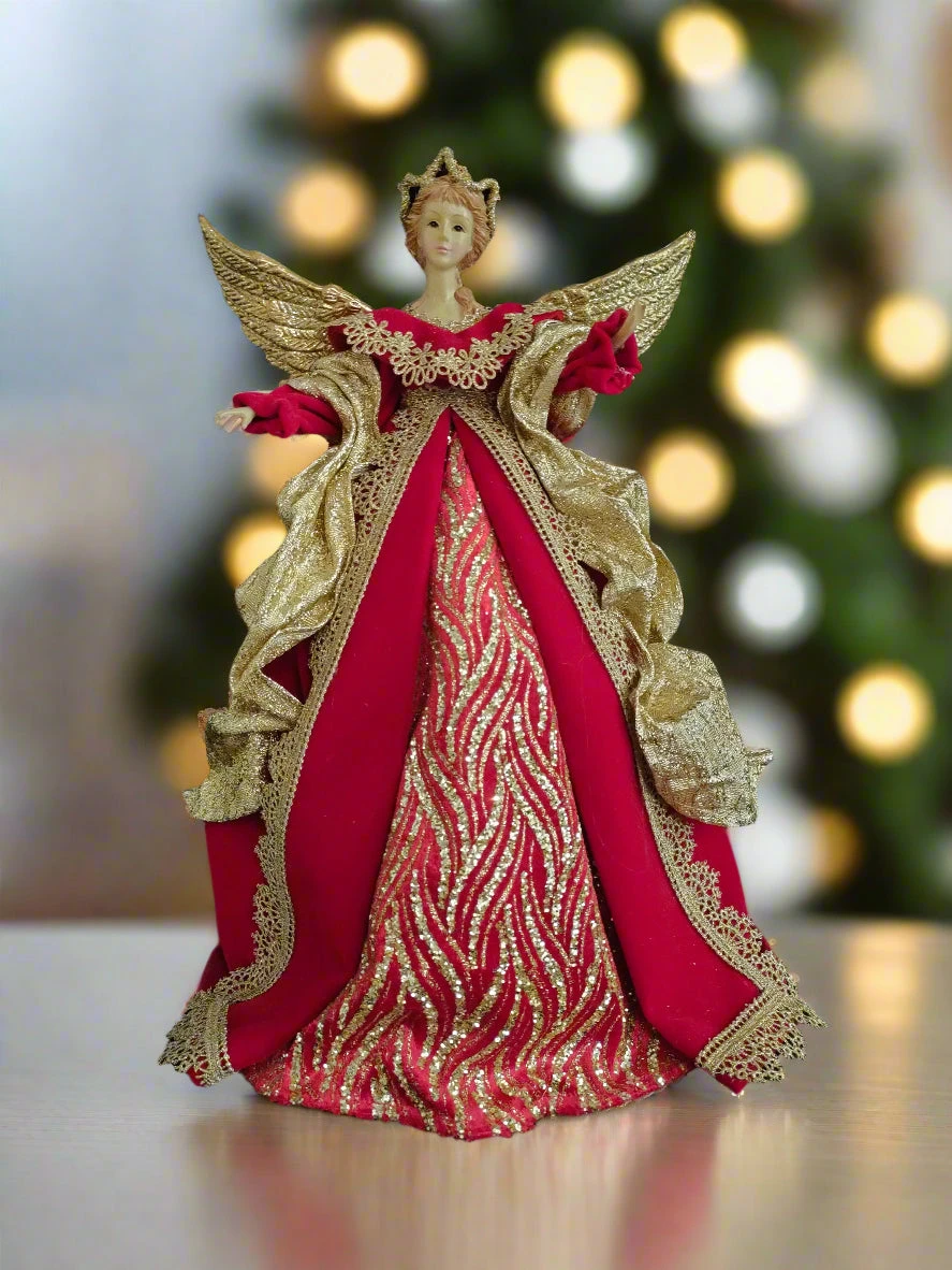 16" Red & Gold Fairy Tree Topper 3 16" Red & Gold Fairy Tree Topper