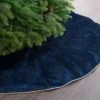 60" Navy Blue Velvet Tree Skirt -The Christmas Palace 0671402297A 1