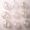 5" Clear Glass Spun Ornament Set Of 12 -The Christmas Palace 0671404503 1