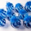 5" Blue Feathered Glass Ball Ornament Set Of 9 1 5" Blue Feathered Glass Ball Ornament Set Of 9 -The Christmas Palace 0671404523 1