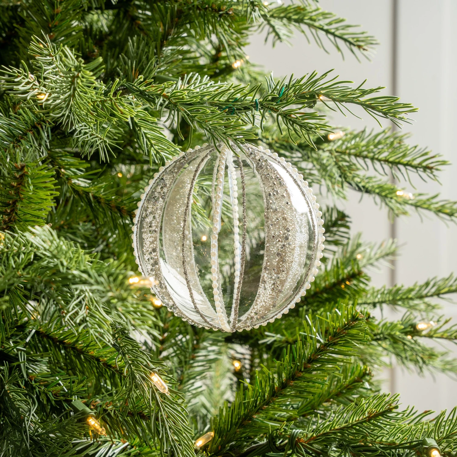 5" Celline Clear & Pearled Ball Ornament Set Of 9 4 5" Celline Clear & Pearled Ball Ornament Set Of 9 - Image 2