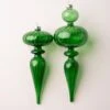 10" Green Finial Assorted Set Of 2 2 10" Green Finial Assorted Set Of 2 -The Christmas Palace 0671406653 1