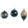 4" Blue Shiny Beaded Ornament Assorted Set Of 12 -The Christmas Palace 0671406721