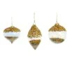 4" Crystal Gold Ornament With Gold Beads Set Of 12 -The Christmas Palace 0671406723A