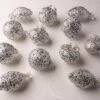 4" Silver Glitter Assorted Ornament Set Of 12 -The Christmas Palace 0671406731 1