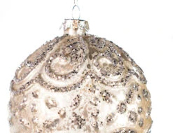 4" Silver Glittered Assorted Ornament Set Of 12 -The Christmas Palace 0671406864B