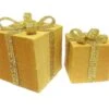 6" & 8" Gold Gift Box With Sequin Bow -The Christmas Palace 0671407200