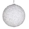 4" White Tinsel Ball Ornament Set Of 12 -The Christmas Palace 0671407254