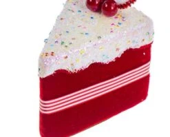 6" Red Cake With Sprinkles Set Of 6 7 6" Red Cake With Sprinkles Set Of 6 -The Christmas Palace 0671408315W
