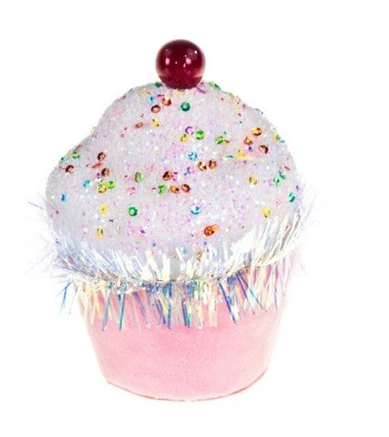 5" Pink Cupcake With Sprinkles Set Of 4 5 5" Pink Cupcake With Sprinkles Set Of 4 - Image 3