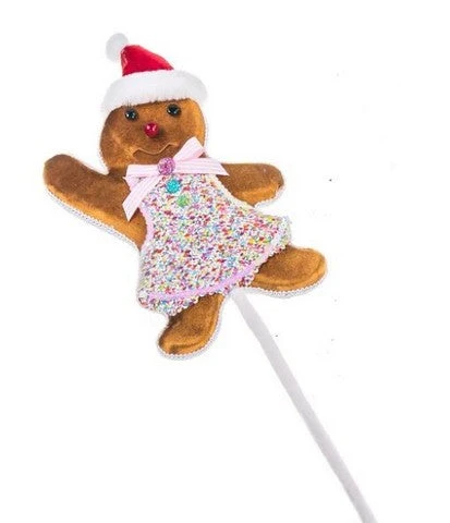19" Gingerbread Girl Pick Set Of 2 3 19" Gingerbread Girl Pick Set Of 2