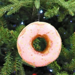 5" Pink Donut With Sprinkles Ornament Set Of 6 -The Christmas Palace 0671408338WEB