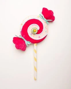 17" Pink Swirl Lollipop Pick Set Of 2