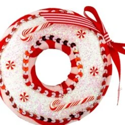 Peppermint Doughnut Ornament Set Of 6 -The Christmas Palace 0671408462B