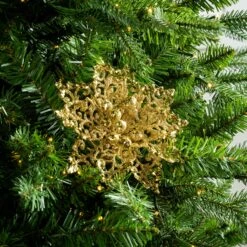 6" Glitter Poinsettia Set Of 6 -The Christmas Palace 0671408907 2