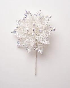 6" Glitter Poinsettia Set Of 6 -The Christmas Palace 0671408911 1