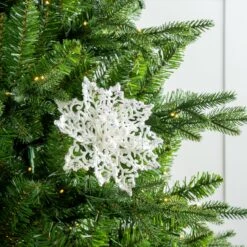 6" Glitter Poinsettia Set Of 6 -The Christmas Palace 0671408911 2