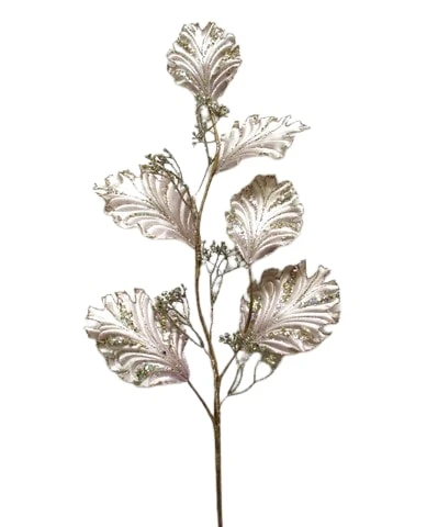 33" Platinum Leaf Branch Set Of 6 3 33" Platinum Leaf Branch Set Of 6