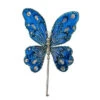 9" Blue Glitter Butterfly Set Of 6 -The Christmas Palace 0671409299