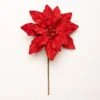 9" Velvet Poinsettia Pick Set Of 6 1 9" Velvet Poinsettia Pick Set Of 6 -The Christmas Palace 0671409563
