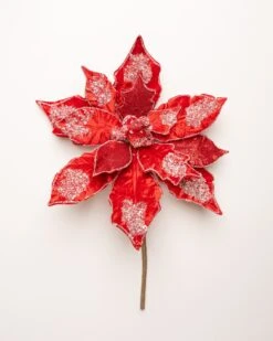 20" Icy Poinsettia Set Of 2 -The Christmas Palace 0671409726