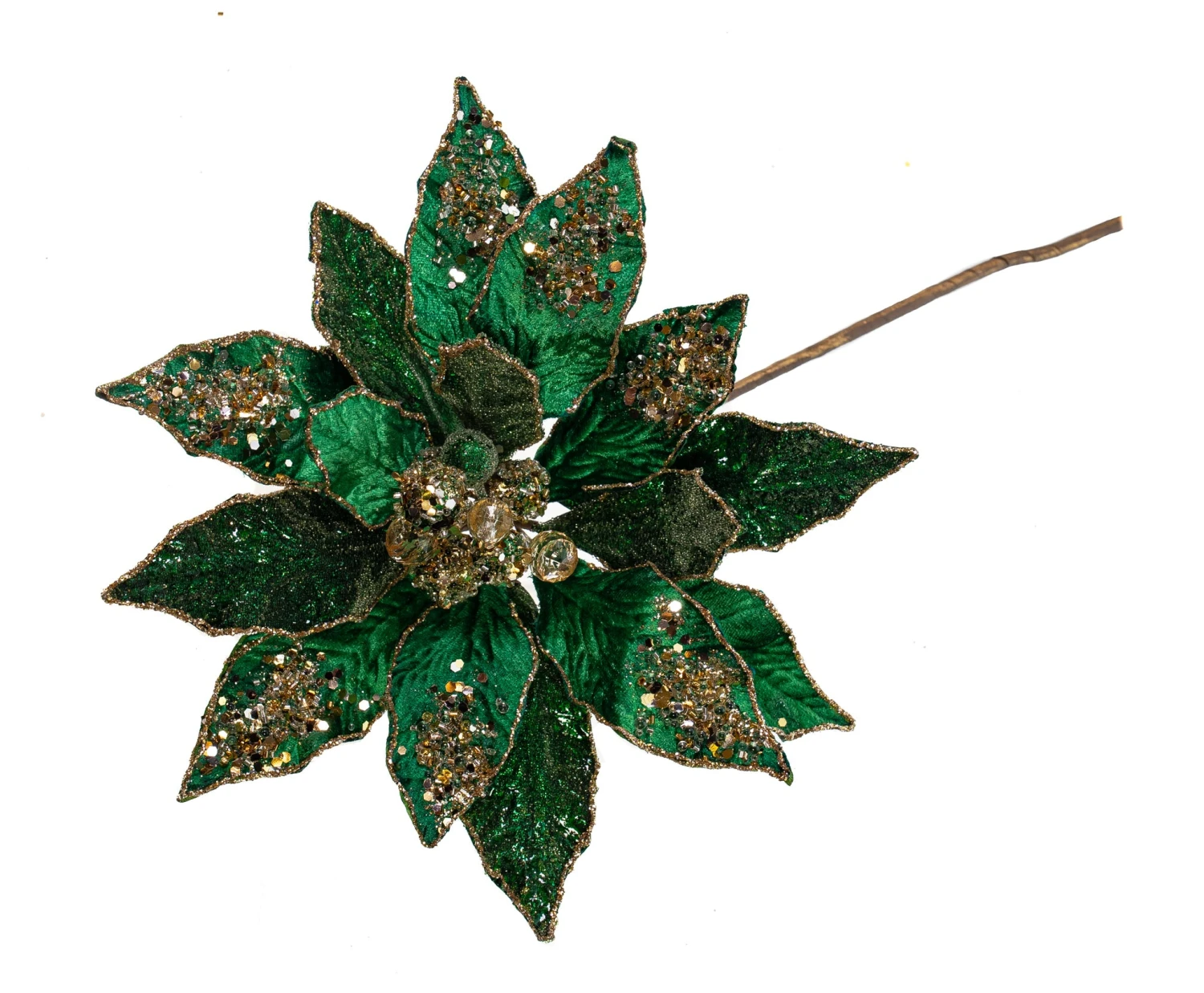 18" Icy Poinesttia Stem Set Of 6 5 18" Icy Poinesttia Stem Set Of 6 - Image 3