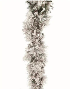 9 FT X 18" Bear Mountain Garland Pre-lit 150 Clear LED Lights -The Christmas Palace 0671471209