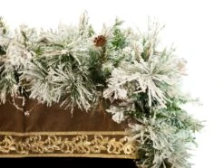 9 FT X 18" Bear Mountain Garland Pre-lit 150 Clear LED Lights -The Christmas Palace 0671471209D