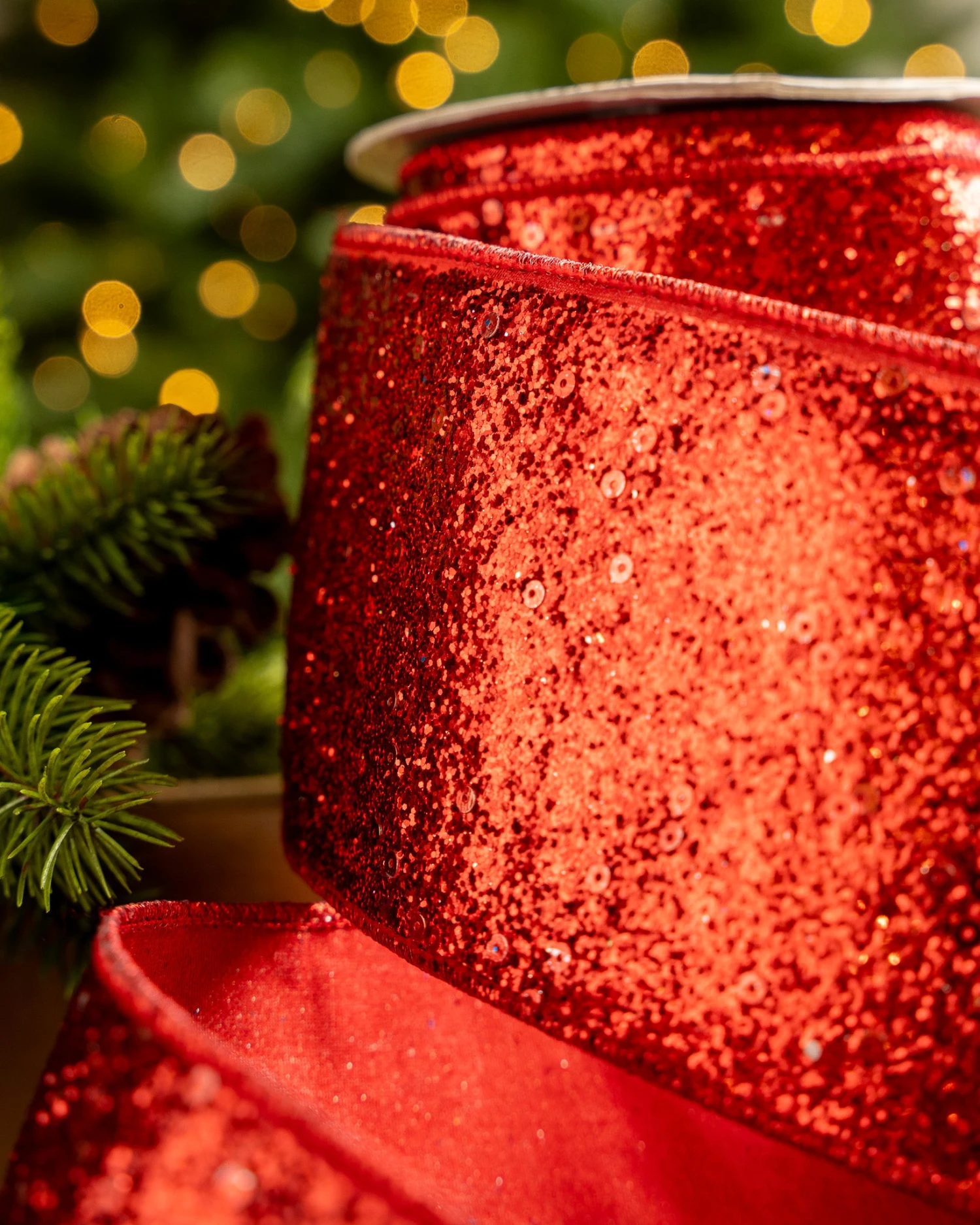 4" X10YD Red Mesh Ribbon 4 4" X10YD Red Mesh Ribbon - Image 2