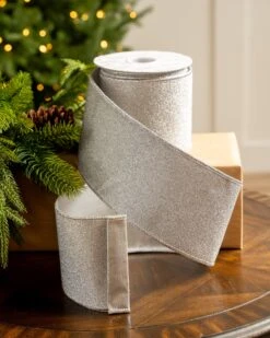 4" X10YD Silver Mesh Ribbon