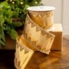 4" X10YD Gold With Silver Trim -The Christmas Palace 0671474097 1