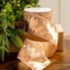 4" X10YD Rose Gold With Silver Trim 1 4" X10YD Rose Gold With Silver Trim -The Christmas Palace 0671474098 1
