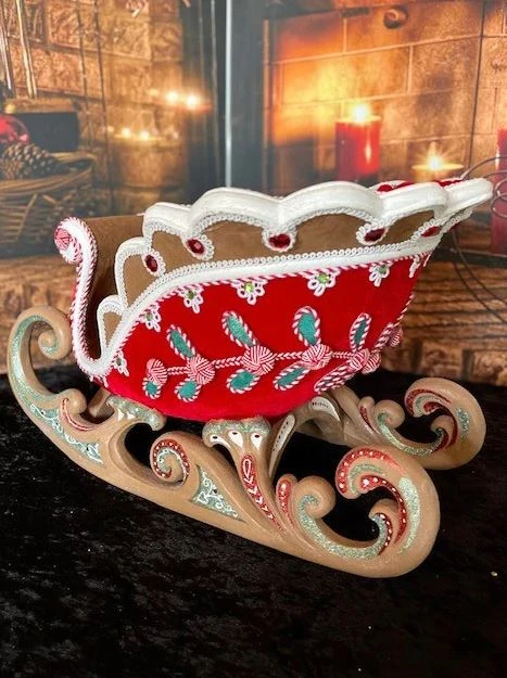 12" Gingerbread Sleigh 4 12" Gingerbread Sleigh - Image 2