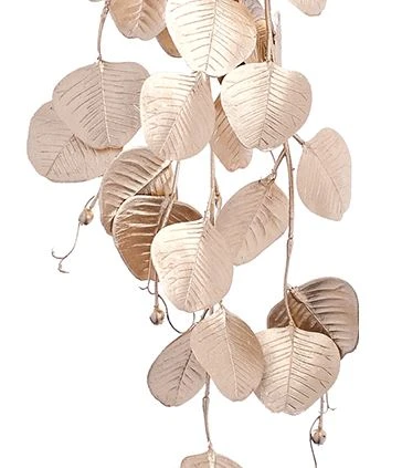 30" Champagne Metallic Eucalyptus Hanging Bush Set Of 2 4 30" Champagne Metallic Eucalyptus Hanging Bush Set Of 2 - Image 2