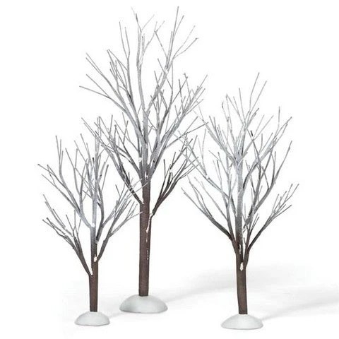 Village Accessory First Frost Trees Pack Of 3 3 Village Accessory First Frost Trees Pack Of 3