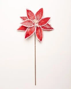 24" Cotton Candy Poinsettia Stem Set Of 12 -The Christmas Palace 4390204904