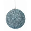 6" Blue Metallic Mini Bead Ball Ornament Set Of 6
