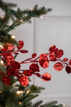 30" Glitter Leaf Spray Set Of 12 14 30" Glitter Leaf Spray Set Of 12 -The Christmas Palace 4390302566 1