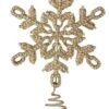 10.5" Champagne Jeweled Snowflake Tree Topper -The Christmas Palace 4390310249