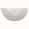 54" White & Silver Sequin Snowflake Tree Skirt 2 54" White & Silver Sequin Snowflake Tree Skirt -The Christmas Palace 8613156713