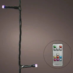 65 FT 200 LED Dancing Warm White & Color Changing Green Wire With Remote Control