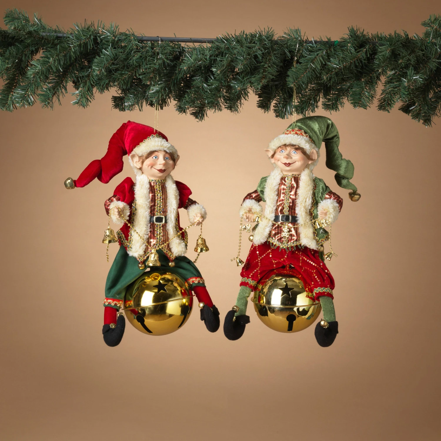 16" Red & Green Elf Assorted Set Of 2 3 16" Red & Green Elf Assorted Set Of 2