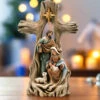 10.5" Nativity With Wood Cross -The Christmas Palace 9927852114